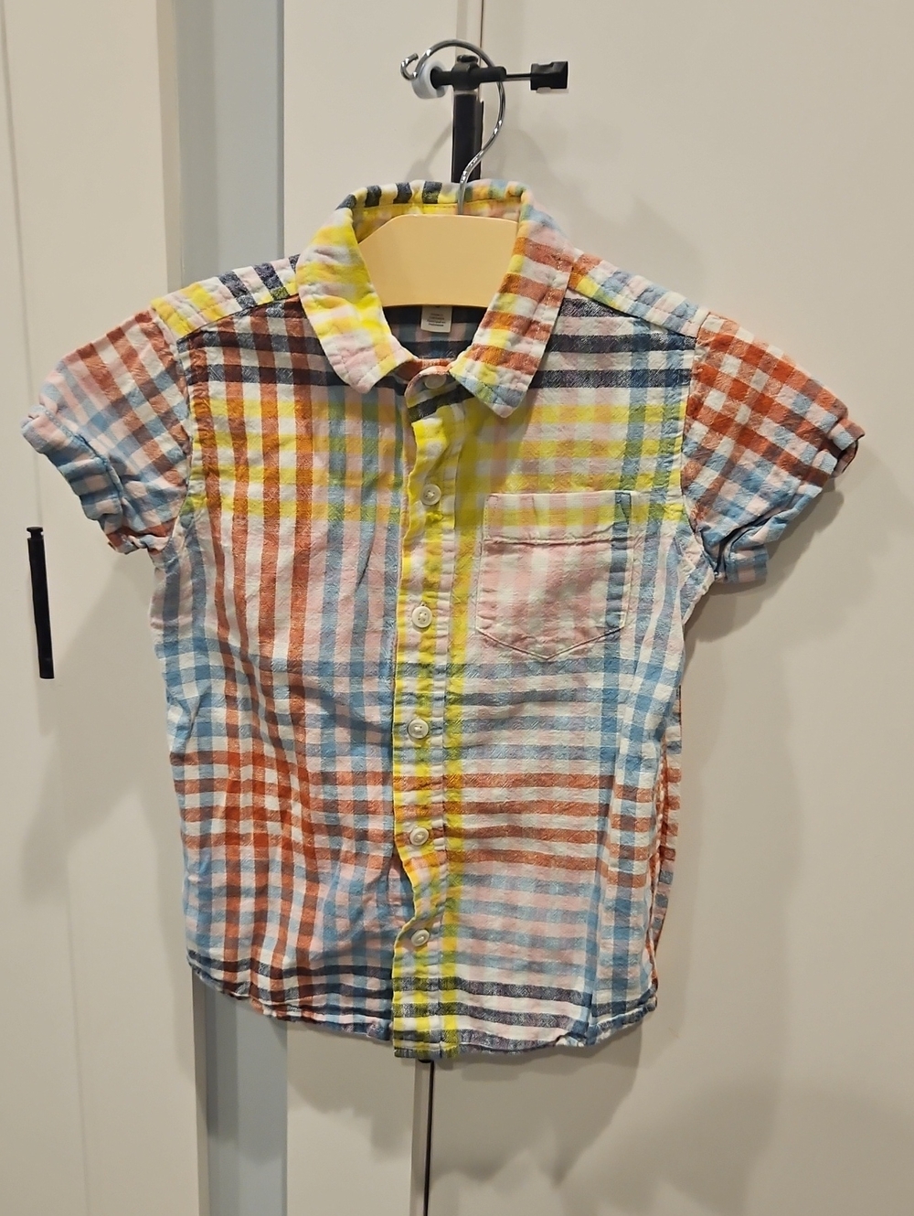 Tea Collection Multicolor Plaid Short-Sleeve Button-Down Shirt